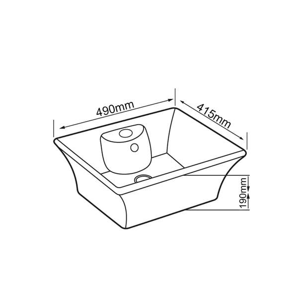 E-5049 Tezgah Üstü Porselen Lavabo