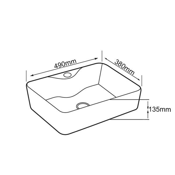 E-5405 Tezgah Üstü Porselen Lavabo