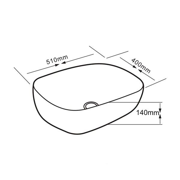 E-8225 Tezgah Üstü Porselen Lavabo