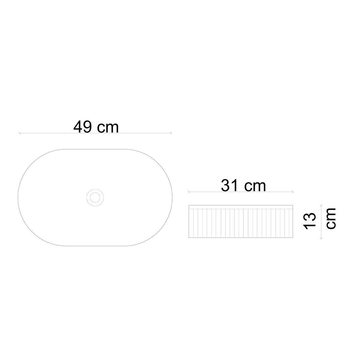 E-W1002MB Tezgah Üstü Mat Beyaz Lavabo