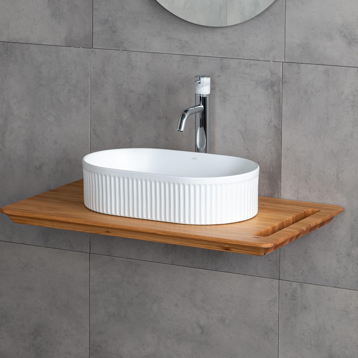 E-W1002MB Tezgah Üstü Mat Beyaz Lavabo