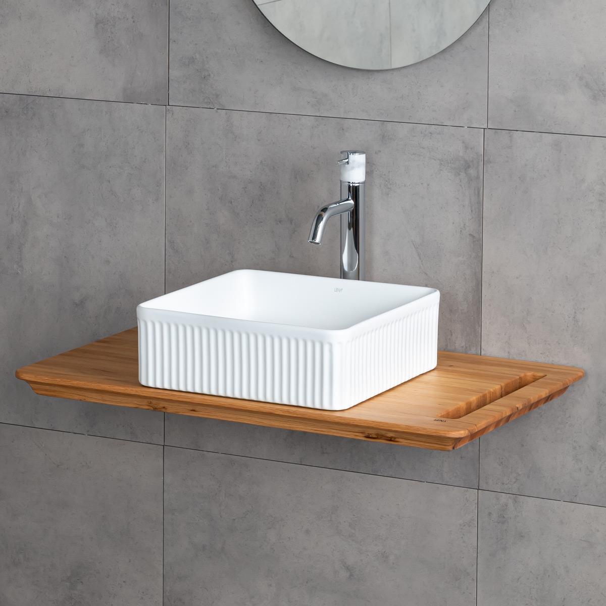 E-W1003MB Tezgah Üstü Lavabo Mat Beyaz