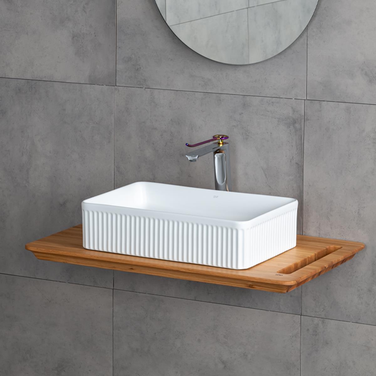 E-W1004MB Tezgah Üstü Lavabo Mat Beyaz