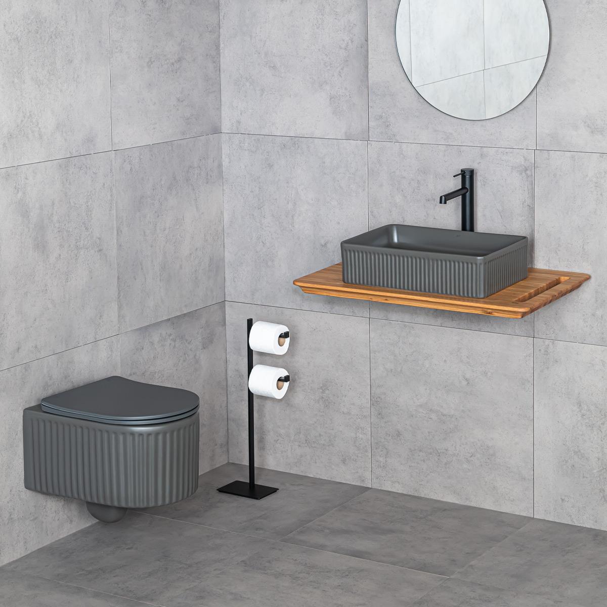 E-W1004MF Tezgah Üstü Lavabo Mat Füme