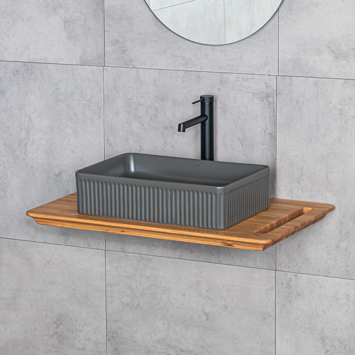 E-W1004MF Tezgah Üstü Lavabo Mat Füme