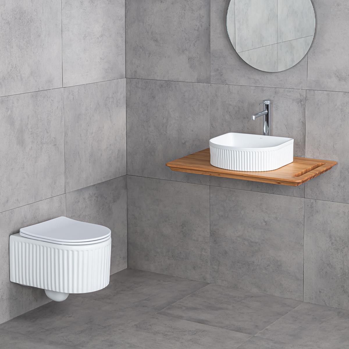E-W1005MB Tezgah Üstü Lavabo Mat Beyaz
