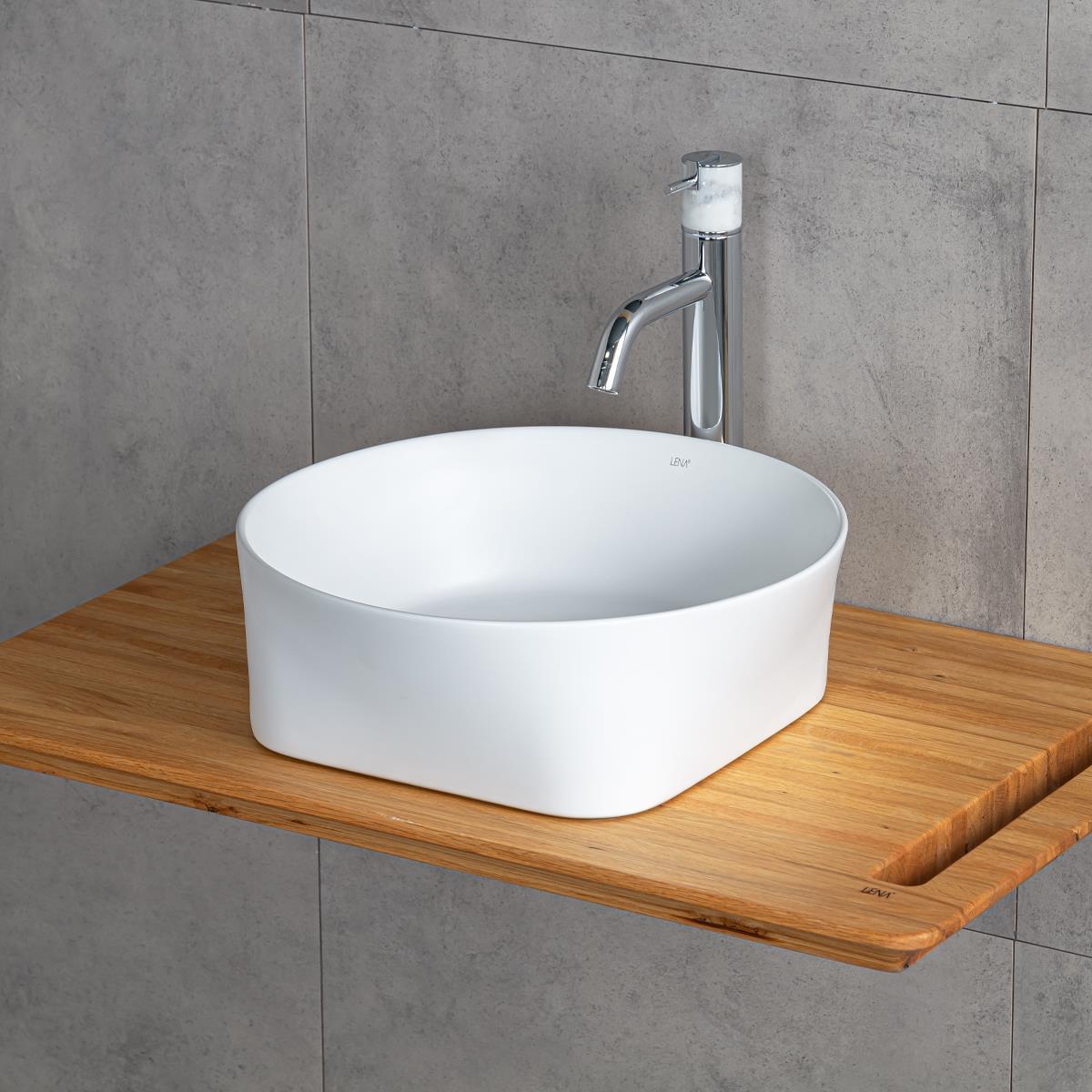 E-W1050MB Tezgah Üstü Lavabo Mat Beyaz
