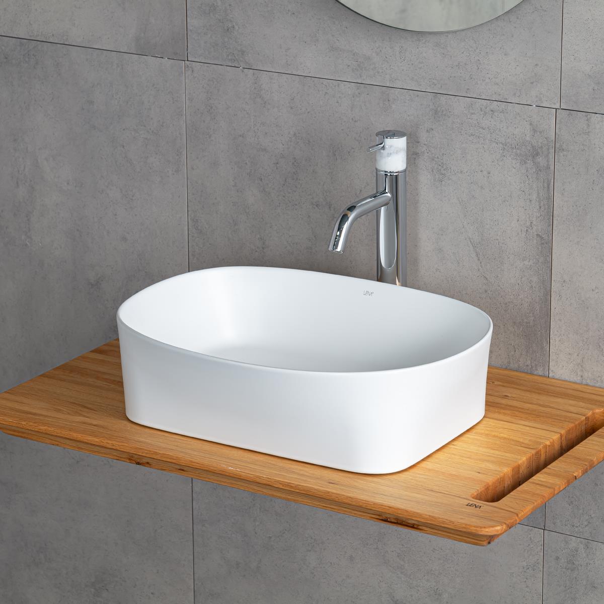 E-W1051MB Tezgah Üstü Lavabo Mat Beyaz