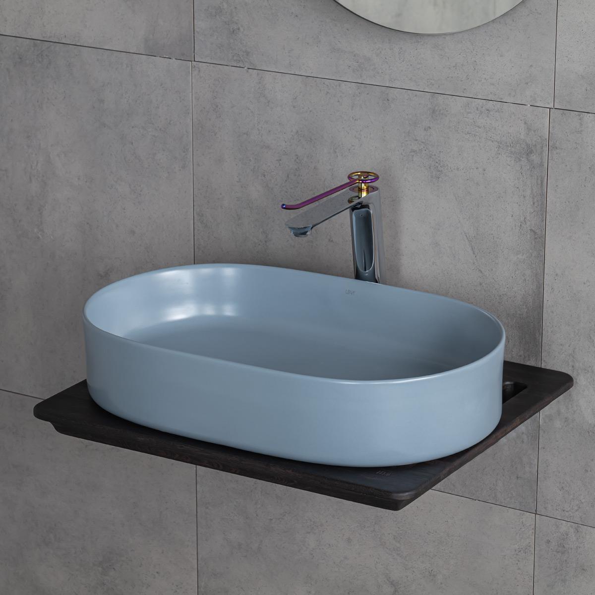 E-W1202MM Tezgah Üstü Lavabo Mat Mavi