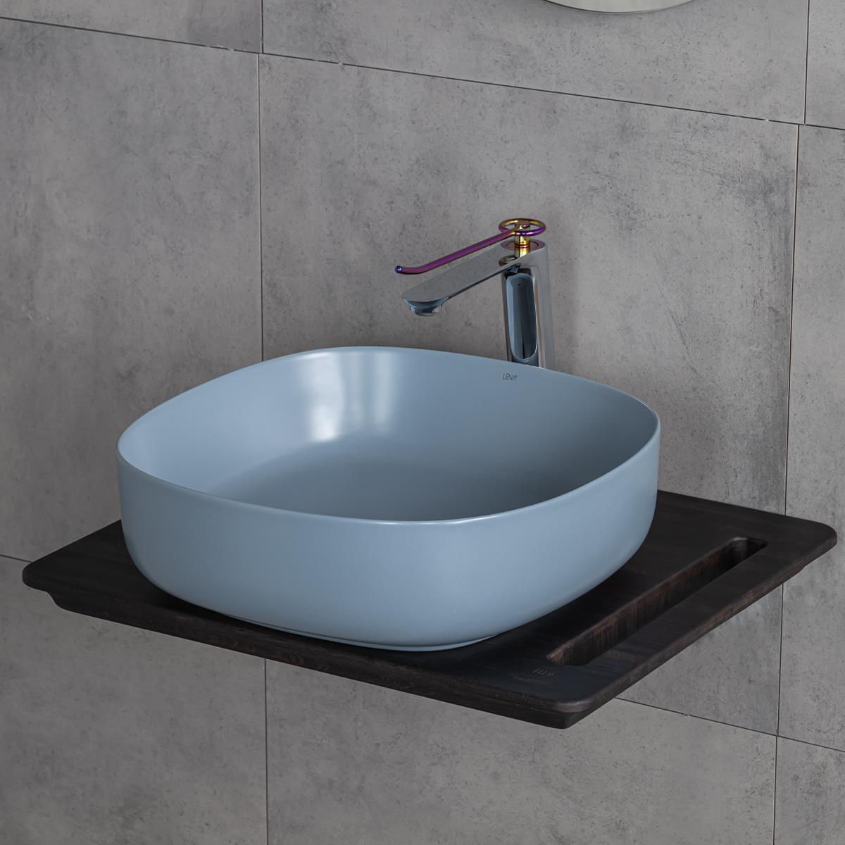 E-W1203MM Tezgah Üstü Lavabo Mat Mavi