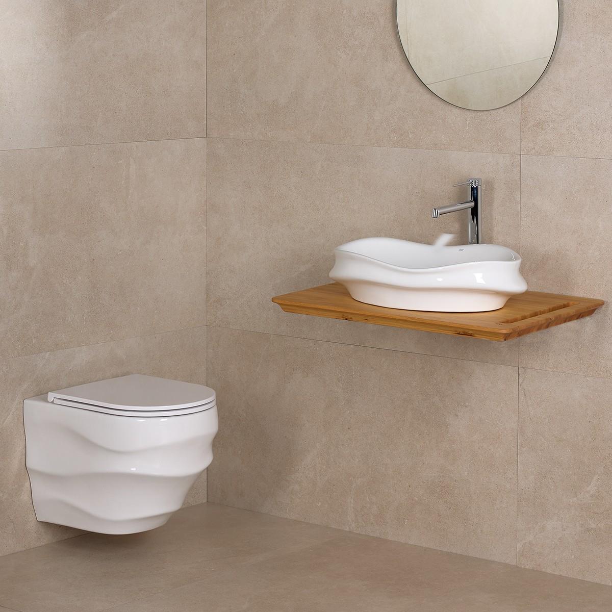 E-W3000 Tezgah Üstü Lavabo Parlak Beyaz