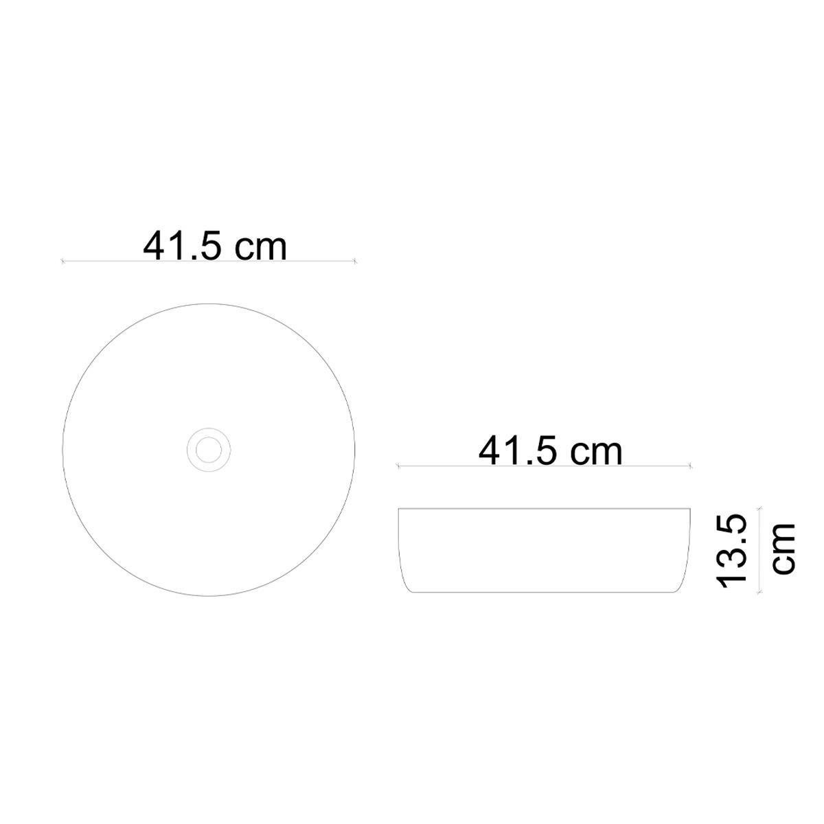 E-W8145 Tezgah Üstü Lavabo Mat Gri & Altın