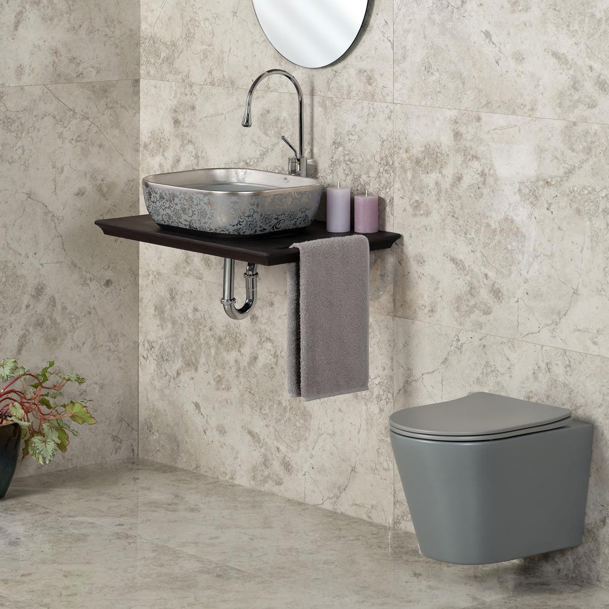 EH-4290MGG Tezgah Üstü Porselen Lavabo