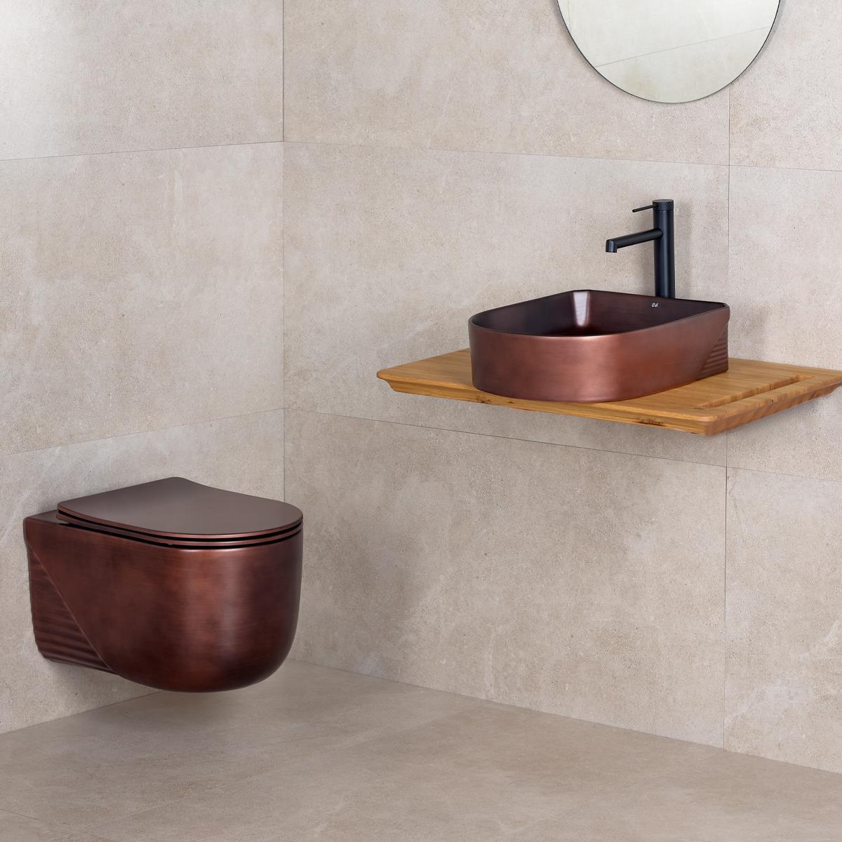 EH-5110C Tezgah Üstü Lavabo Mat Bronz