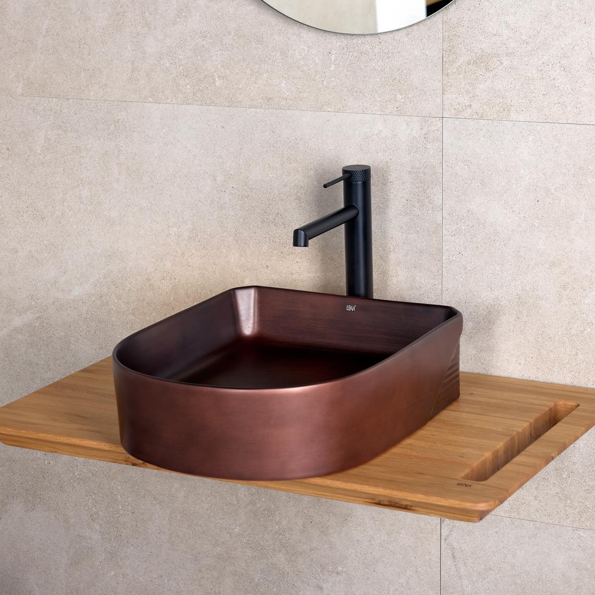 EH-5110C Tezgah Üstü Lavabo Mat Bronz