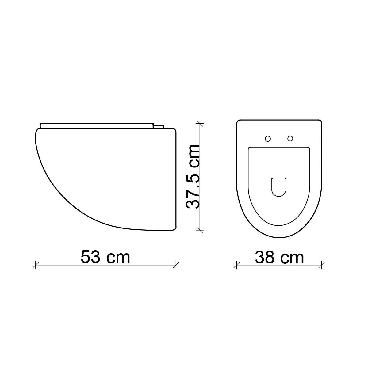 ET-H203AS1 Asma Klozet Parlak Altın & Siyah