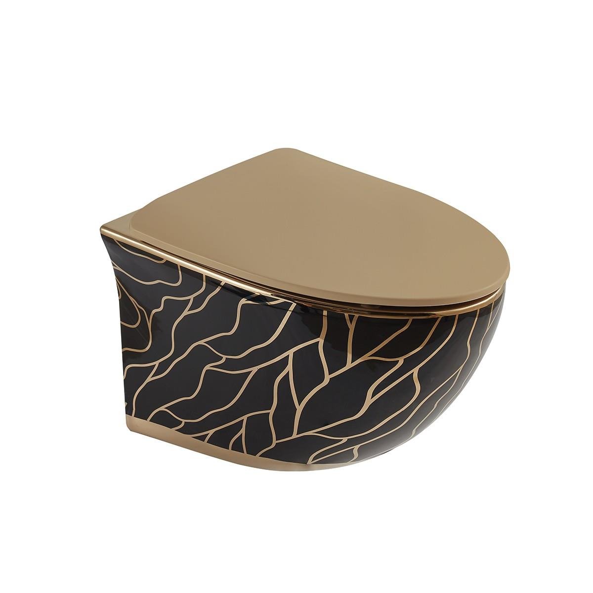 ET-H203AS2 Asma Klozet Parlak Altın & Siyah