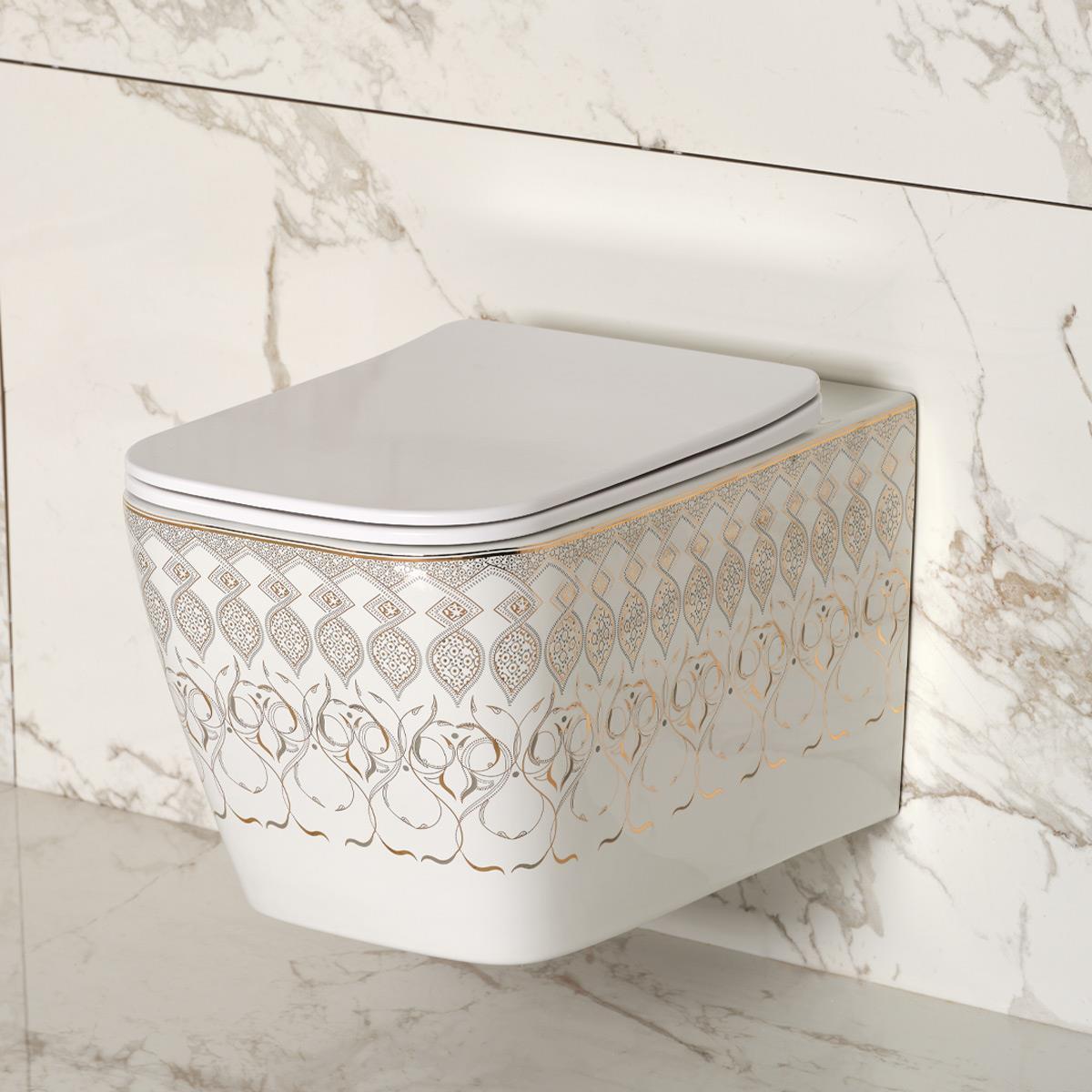 ET-Y7032BK Asma Klozet Beyaz & Altın