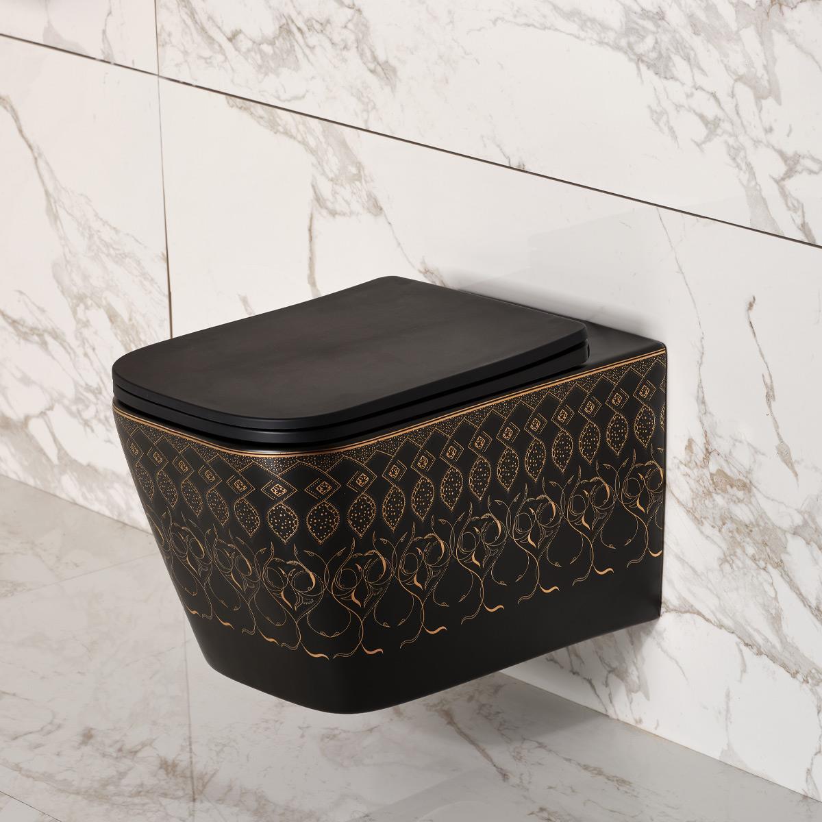 ET-Y7032SK Asma Klozet Siyah & Altın