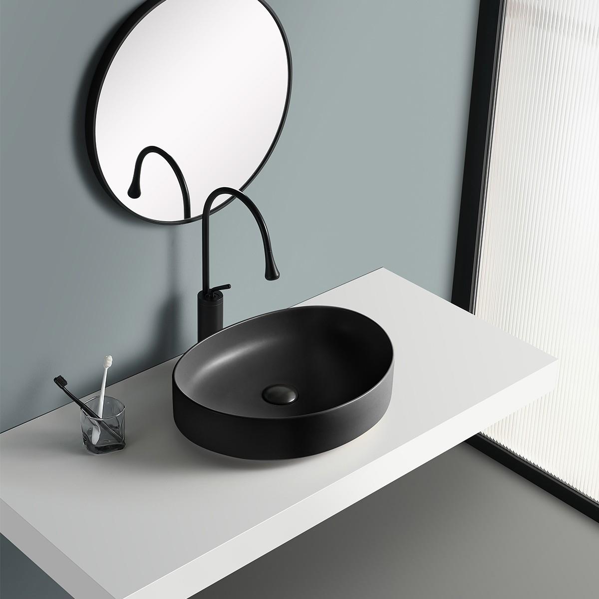 EY-4713MS Tezgah Üstü Lavabo Mat Siyah