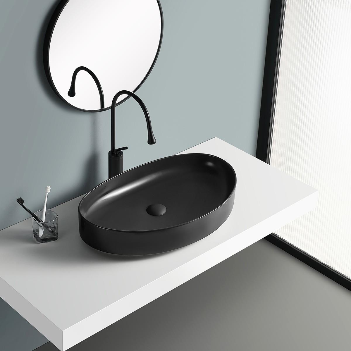 EY-4714MS Tezgah Üstü Lavabo Mat Siyah