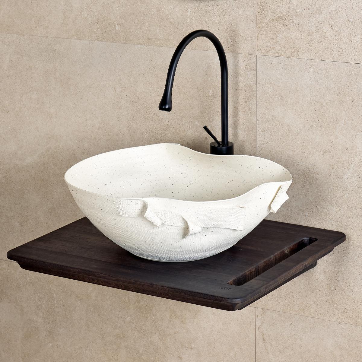 EY-9102 Tezgah Üstü Lavabo Mat Beyaz