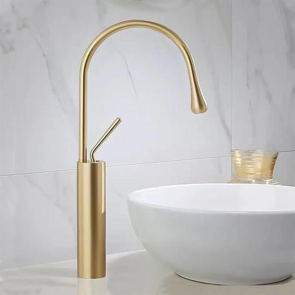 F-812SM Fırçalanmış Altın Lavabo Bataryası