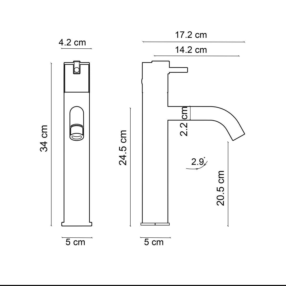 FA-4021M Krom & Mermer Yüksek Lavabo Bataryası