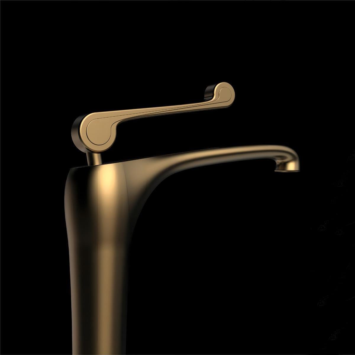 FA-6012 Fırçalanmış Altın Lavabo Bataryası