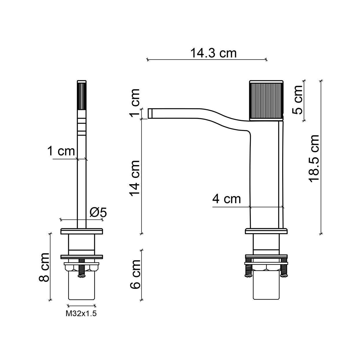 FA-7012 Mat Altın Lavabo Bataryası