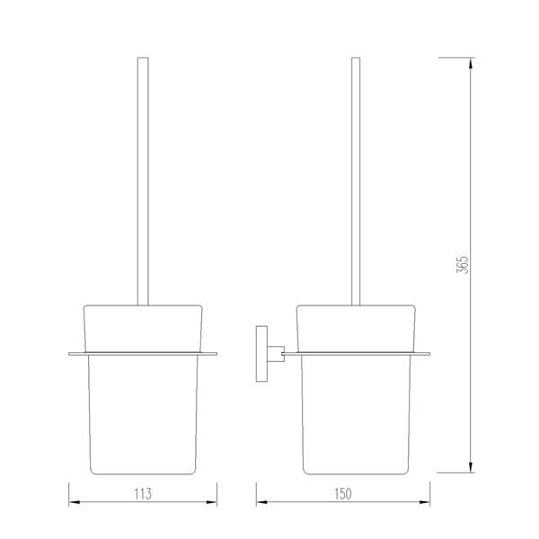 FC-50104 Krom Tuvalet Fırçalığı