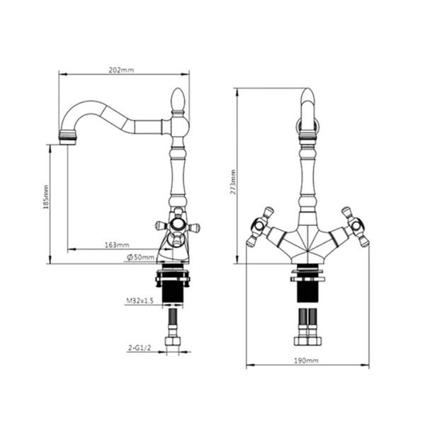 FG-1211 Krom Lavabo Bataryası
