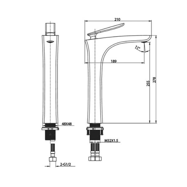 FG-1524 Krom & Beyaz Lavabo Bataryası