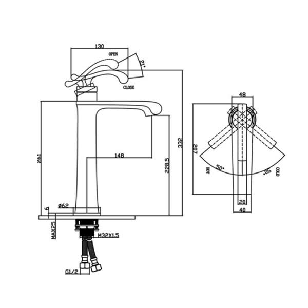 FH-0121 Krom Lavabo Bataryası