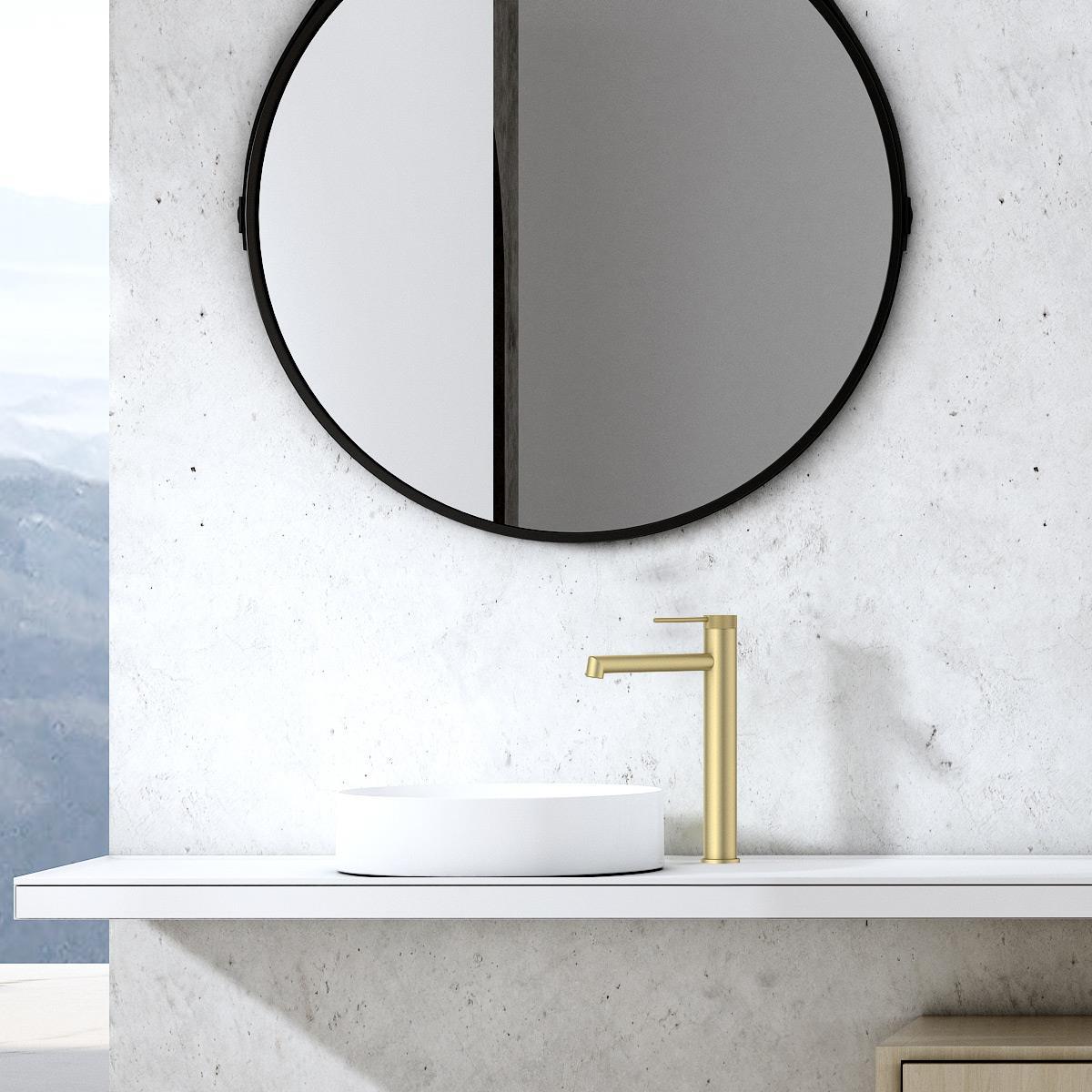 FJ-1022 Yüksek Lavabo Bataryası Fırçalanmış Altın