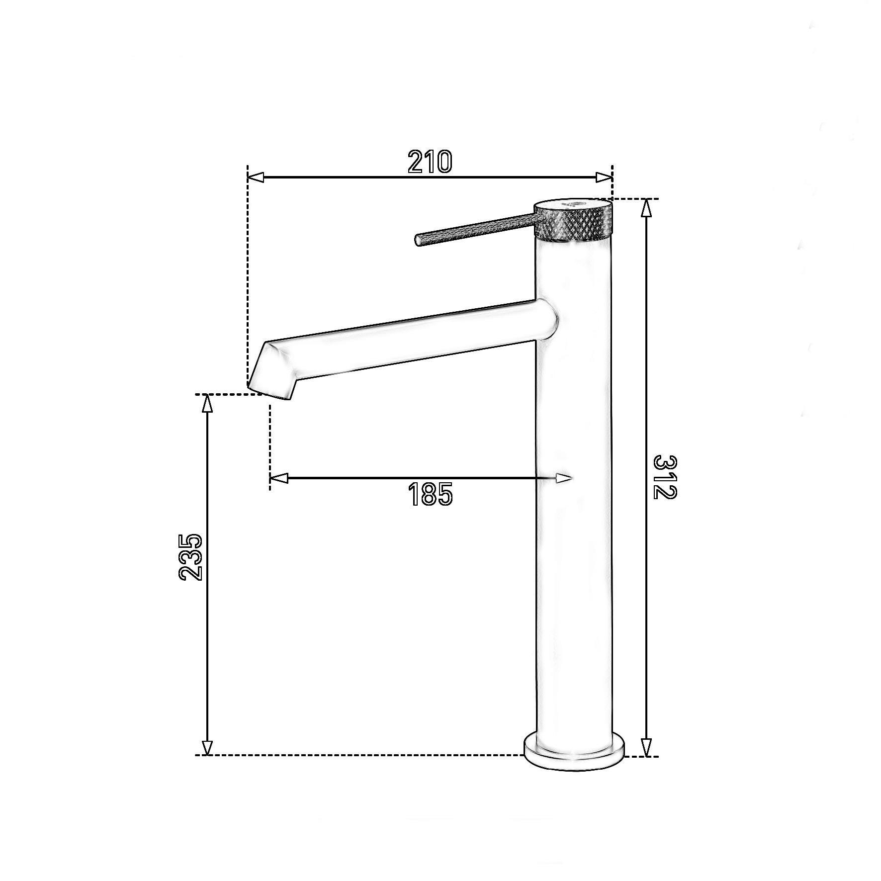 FJ-1022 Yüksek Lavabo Bataryası Fırçalanmış Altın