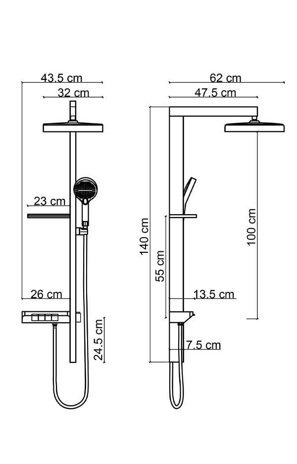 FJ-5157 Mat Füme Duş Ünitesi