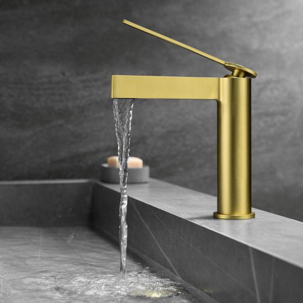 FJ-6012 Mat Fırçalanmış Altın Lavabo Bataryası