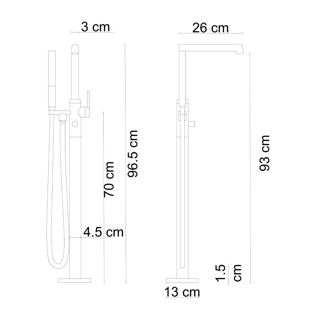 FJ-9111 Krom Ayaklı Küvet Bataryası