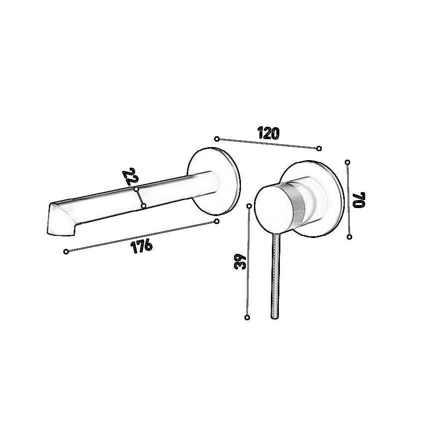 FJ-A2005 Mat Siyah Ankastre Lavabo Bataryası