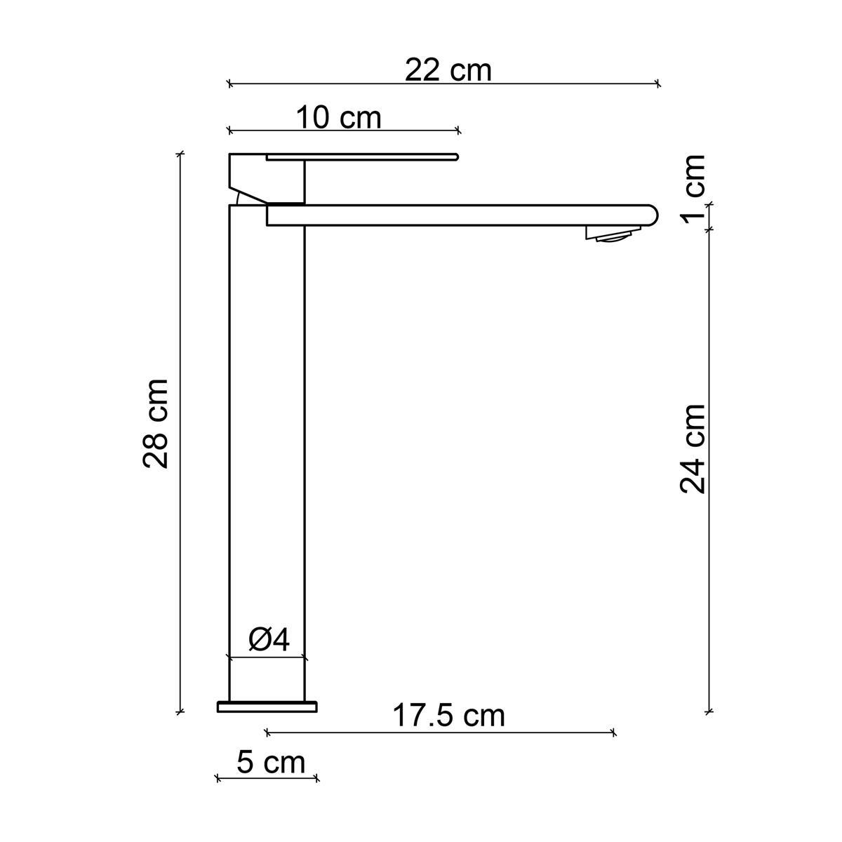 FJ-SS1022 Mat Altın Yüksek Lavabo Bataryası 