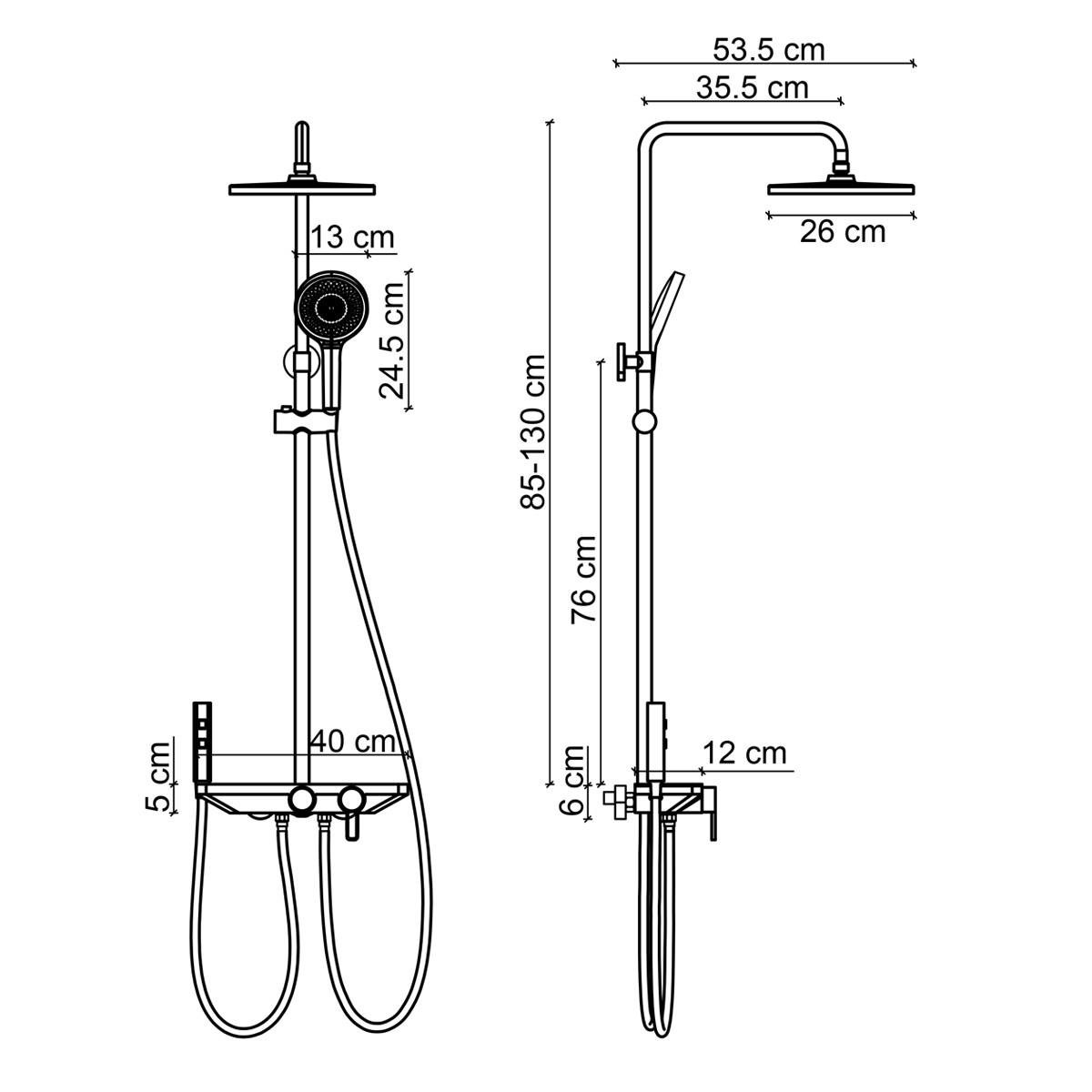FJ-SS6157 Mat Füme Duş Ünitesi