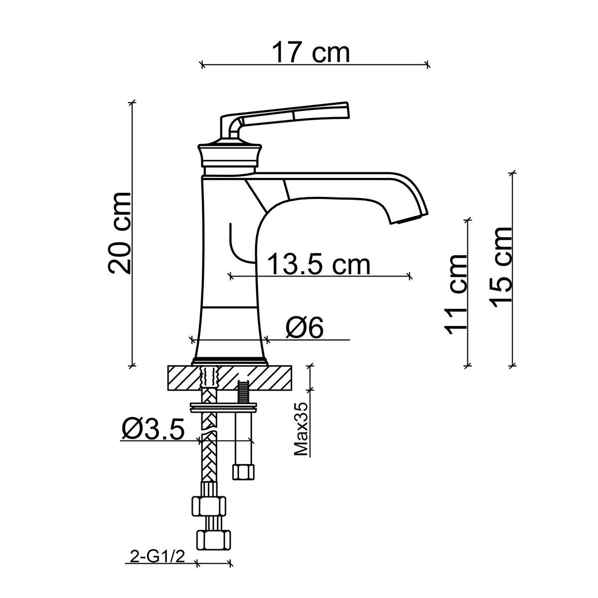 FK-3016 Mat Antik Lavabo Bataryası