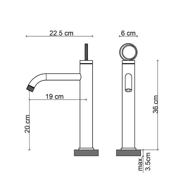 FK-4021 Krom Yüksek Lavabo Bataryası
