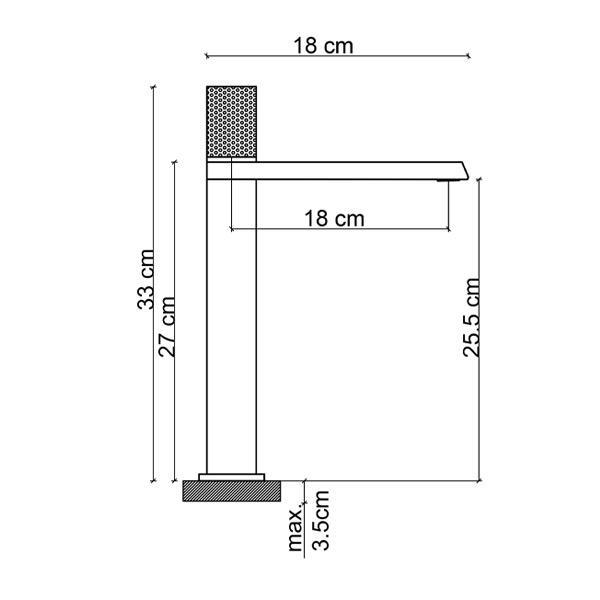 FK-9122 Parlak Altın Yüksek Lavabo Bataryası