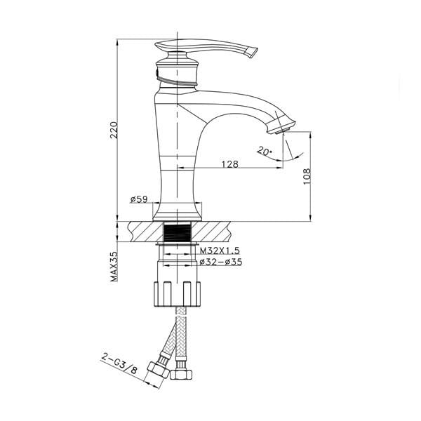 FM-1115 Antik Lavabo Bataryası