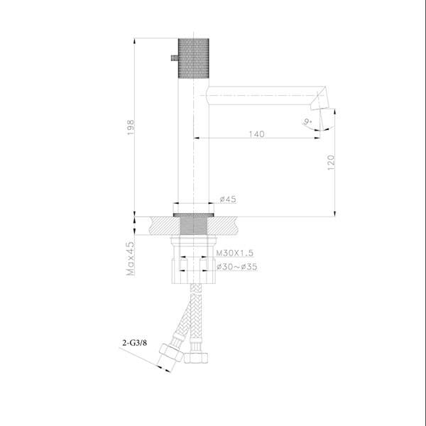 FM-2219 Gri & Şampanya Lavabo Bataryası