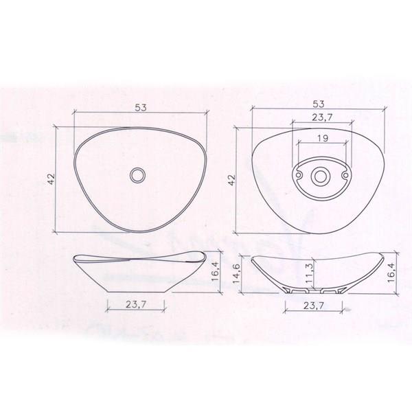 V-120 SİNFONİA Tezgah Üstü Porselen Lavabo
