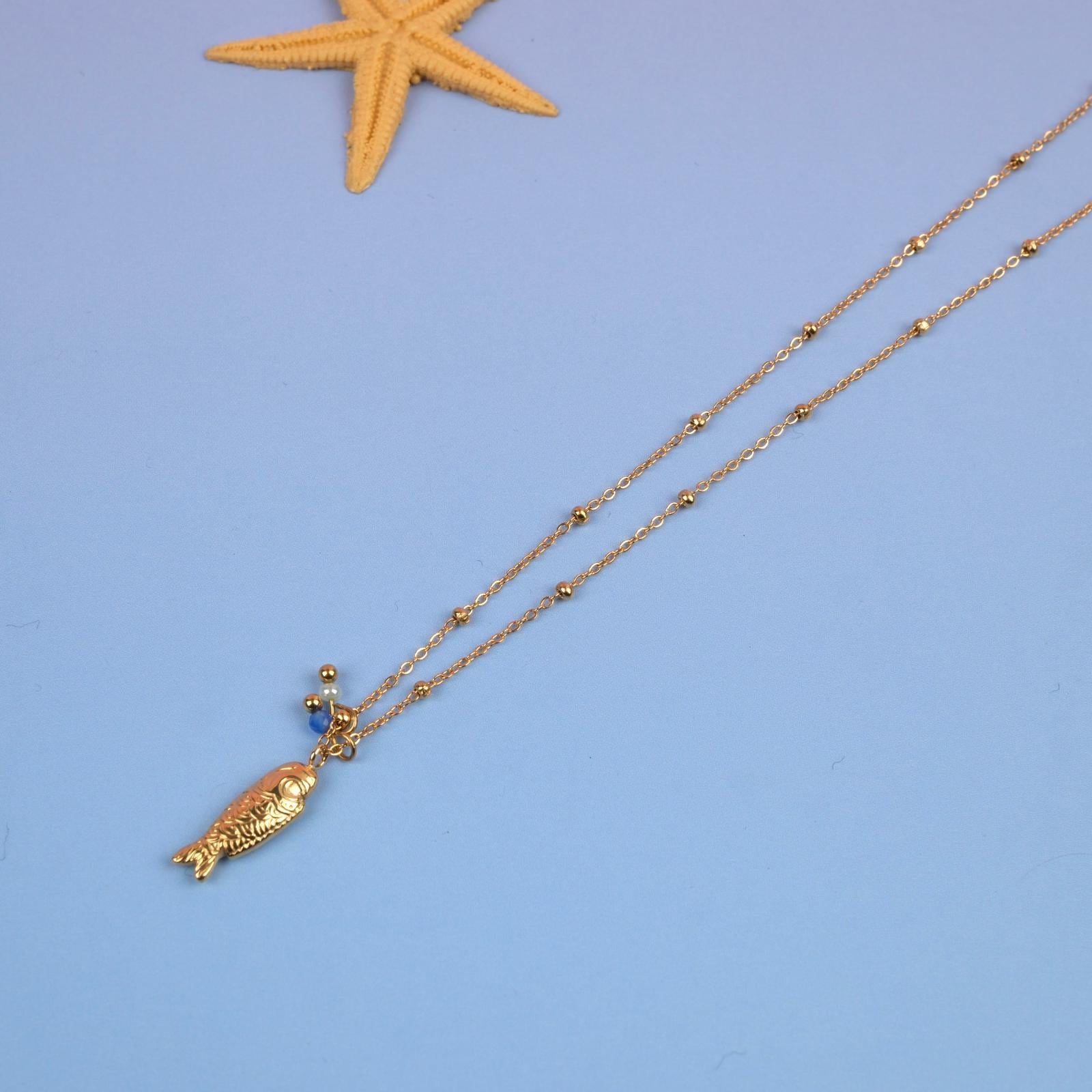 Toptan BALIK ÇELİK KOLYE 