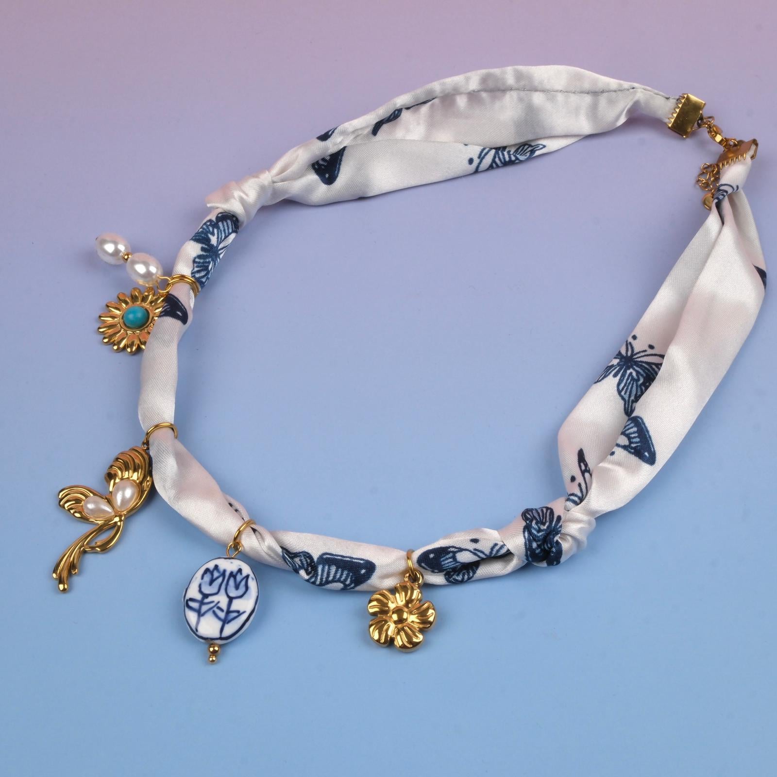 Toptan CHARM'LI FULAR KOLYE